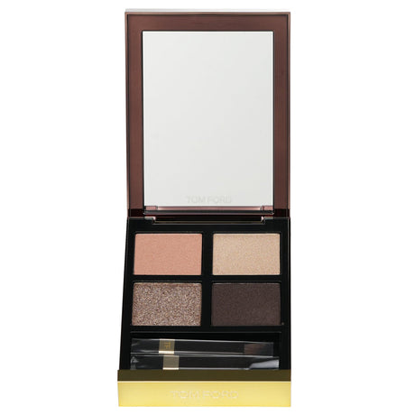 Tom Ford Eye Color Quad #35 Rose Topaz featuring four luxurious shades in a mirrored compact for versatile eye looks.