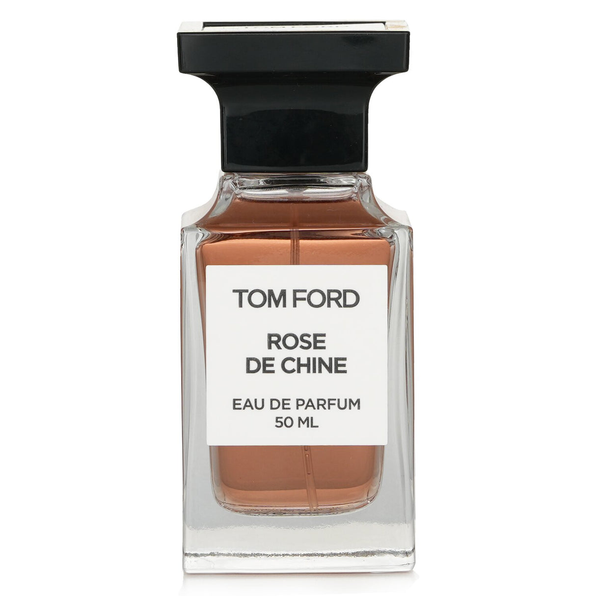 Premium Tom Ford Rose De Chine Eau De Parfum Spray, 50ml, with notes of peony, rose, myrrh, and labdanum; luxurious unisex scent.