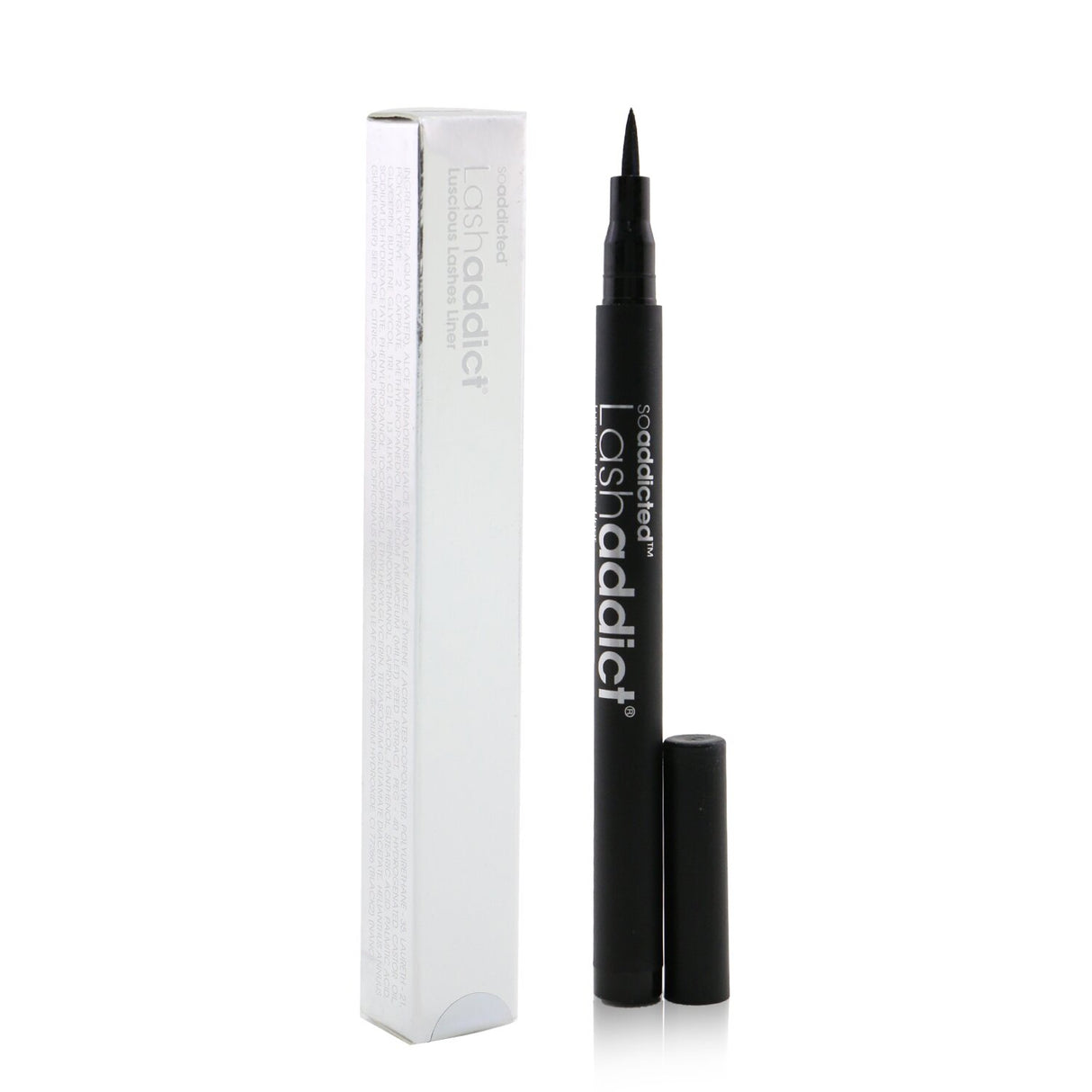 Soaddicted Lashaddict Luscious Lashes Liner: 2-in-1 lash-enhancing liquid eyeliner with high precision brush tip.