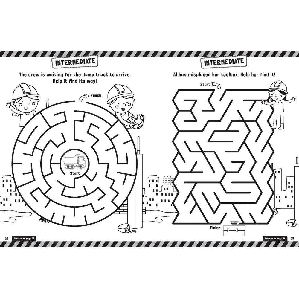 Trucks Diggers Colouring/Maze