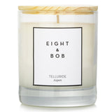 Elegant Eight & Bob Telluride candle in chic box, infused with heavenly scent, burns cleanly for 60 hours, perfect for ambiance.