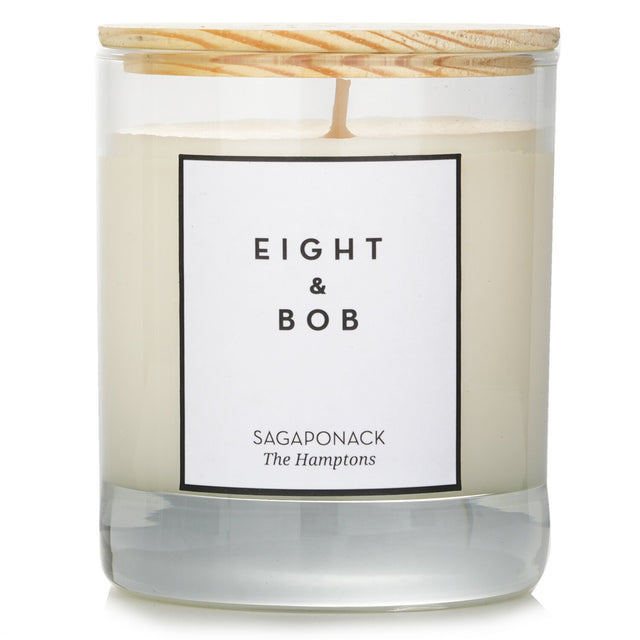 Luxurious 230g scented candle in chic box, offering serene aromas and a clean burn for up to 60 hours, perfect for decor.