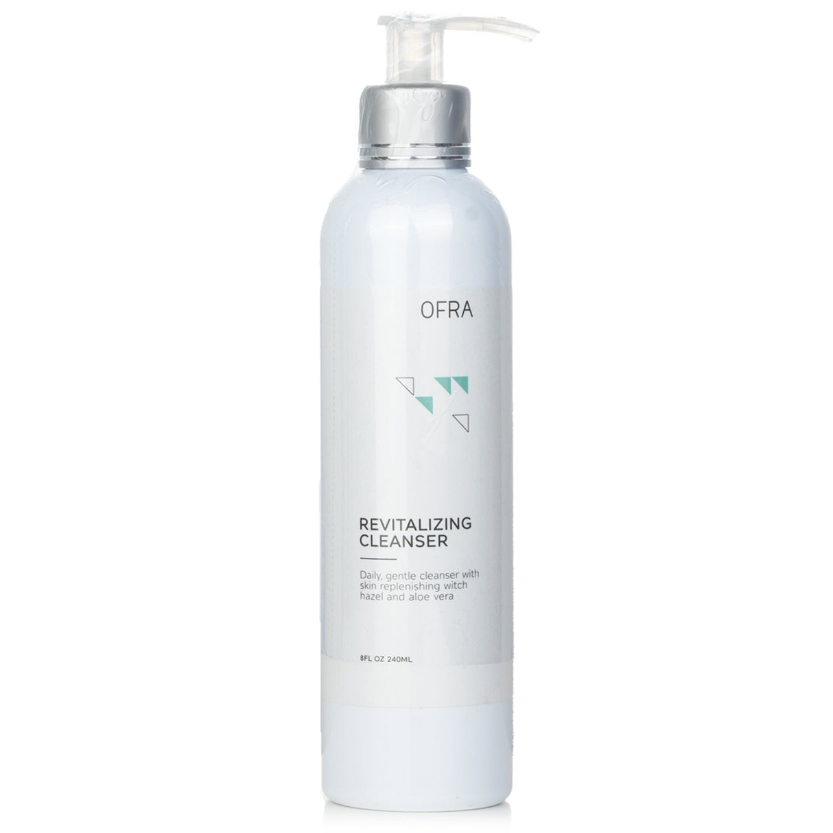 Luxurious 240ml Revitalizing Cleanser with witch hazel and aloe vera, perfect for refreshing and soothing dry skin.