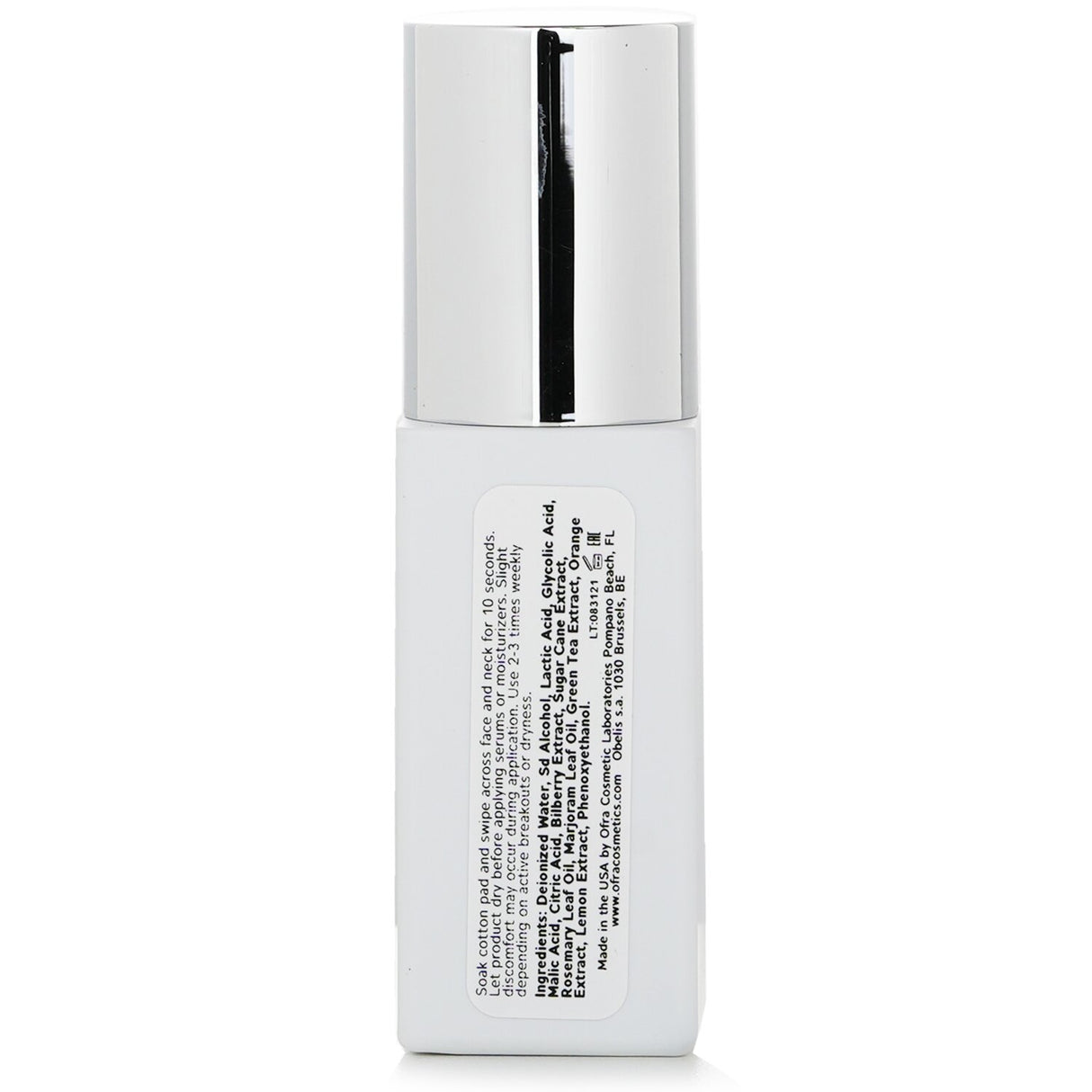 OFRA Cosmetics Fruit Acid Lotion in a 36ml bottle, a toner that exfoliates, balances oil, and enhances skin clarity.