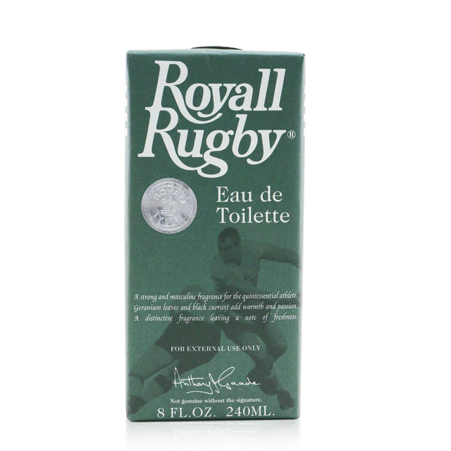 Royall Rugby Eau De Toilette Splash, a green woody scent for men with notes of geranium, blackcurrant, patchouli, and vetiver.