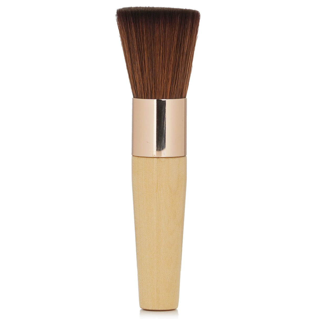 Rose gold Handi Brush by Jane Iredale, crafted with soft goat hair for flawless makeup application and easy travel.