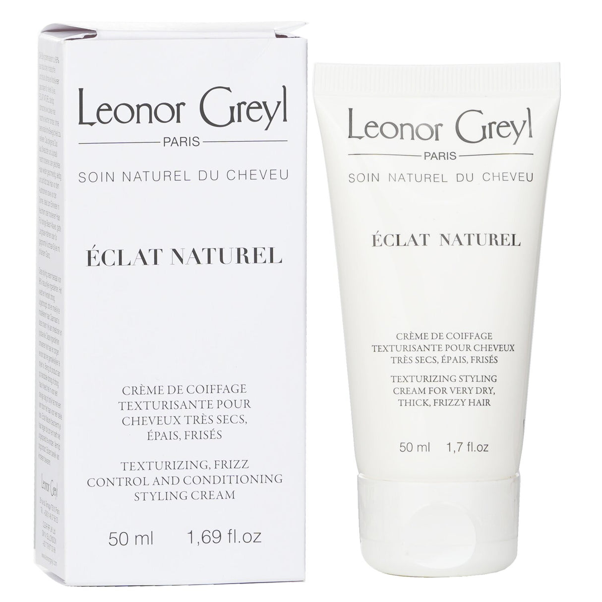 Leonor Greyl Eclat Naturel Cream in a 50ml tube, a vegan styling product for vibrant, manageable, and healthy hair.