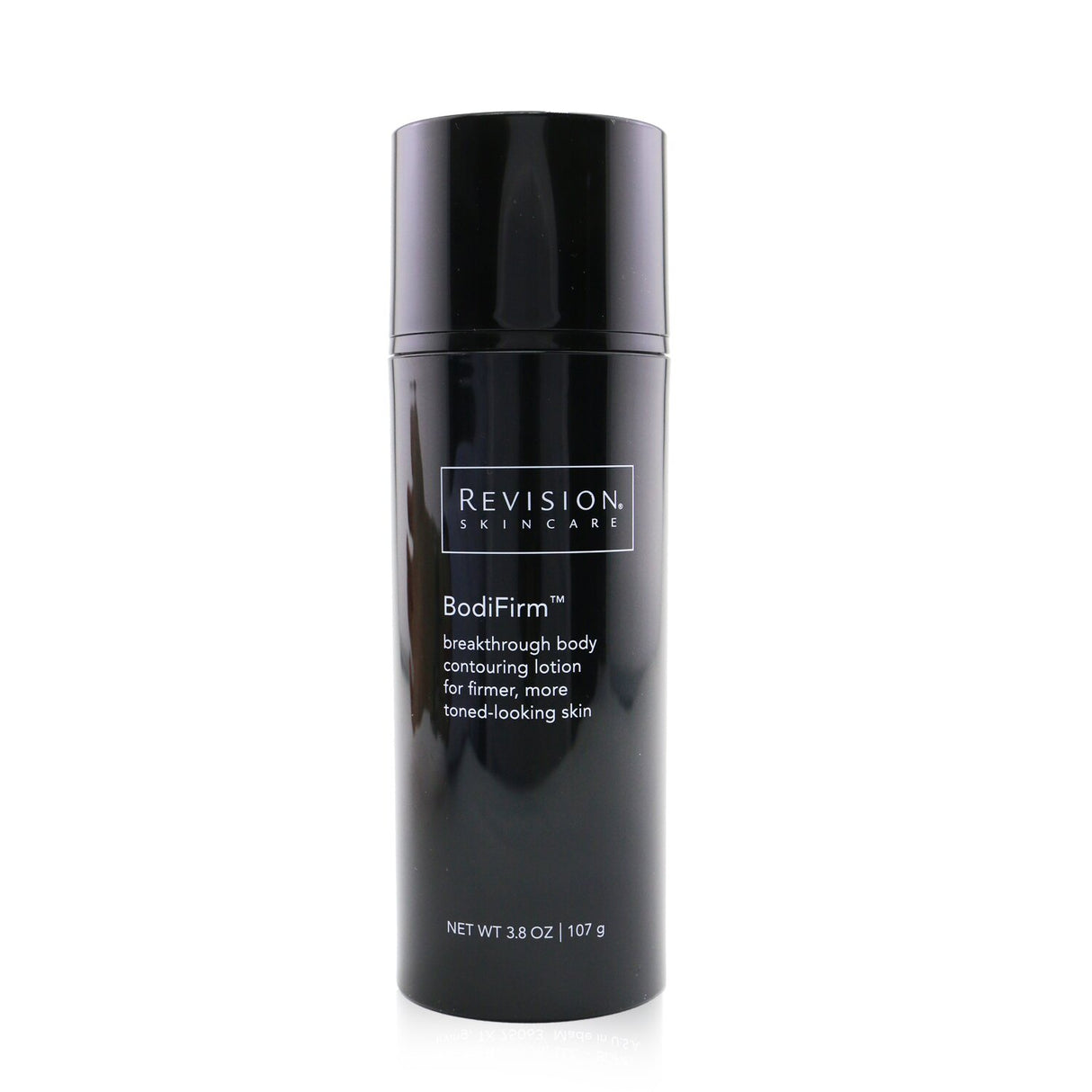 Revision Skincare BodiFirm body contouring lotion in a 107g tube, promoting firmer, youthful skin with peptides and caffeine.