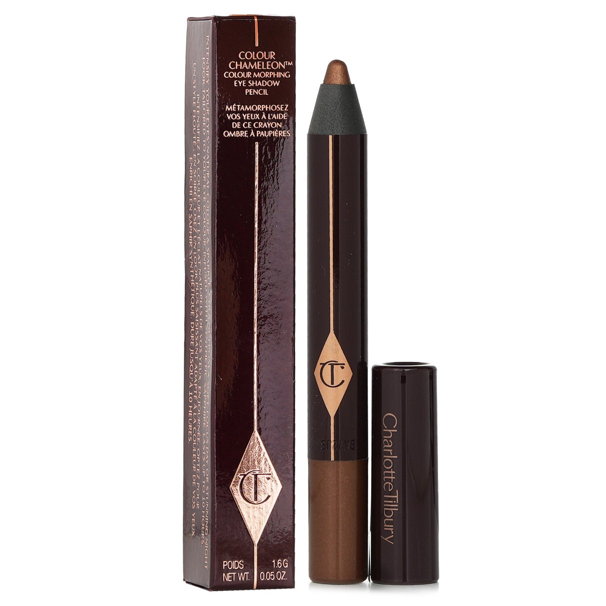 Charlotte Tilbury Colour Chameleon Eye Shadow Pencil in Amber Haze, smooth formula for vibrant, shimmering eye color.