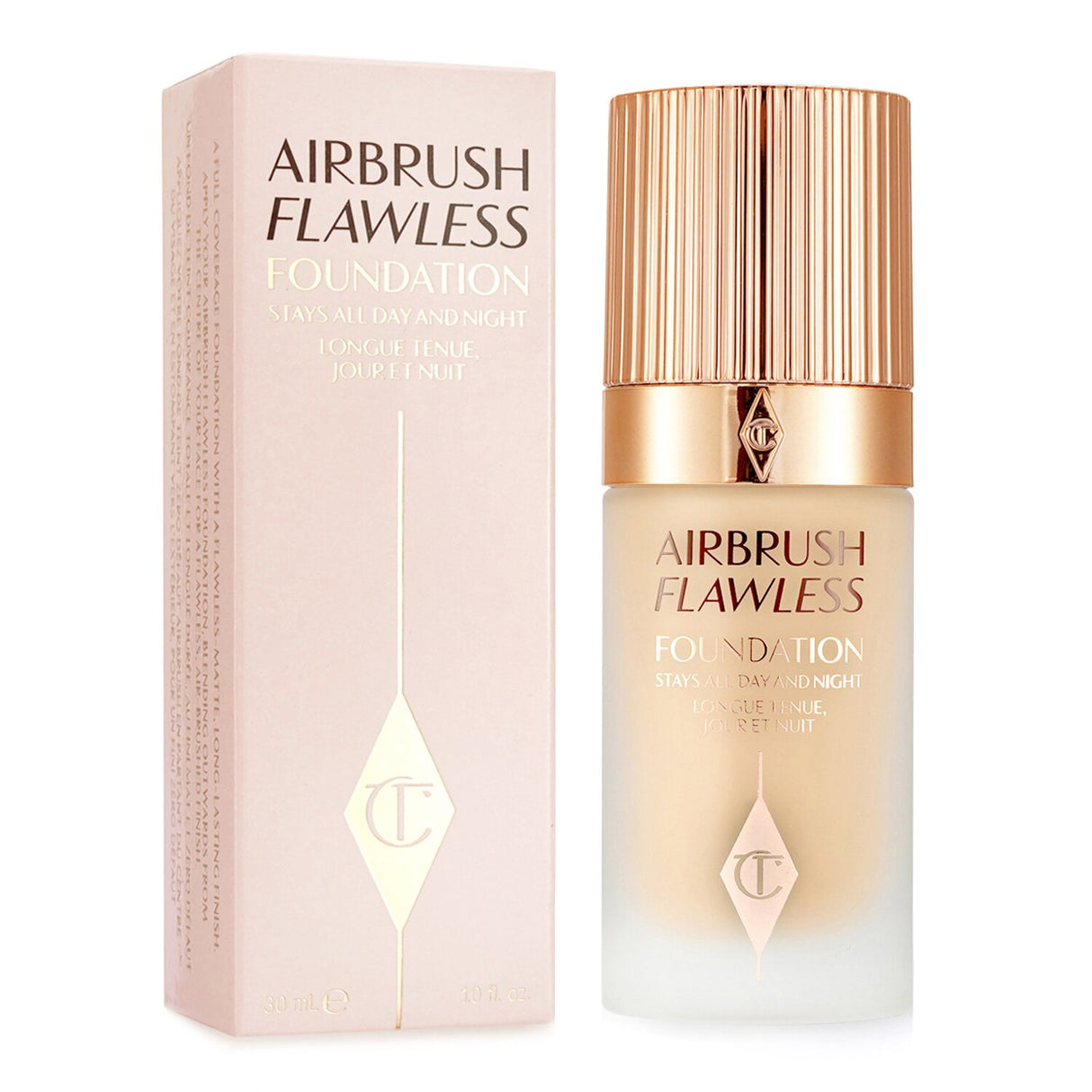 Airbrush Flawless Foundation #3 Warm: lightweight, full-coverage, anti-aging, hydrates skin, and resistant to humidity.