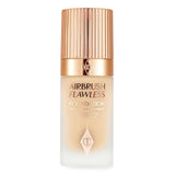 Airbrush Flawless Foundation #3 Warm by Charlotte Tilbury, offering full coverage, hydration, and anti-aging benefits in a weightless formula.