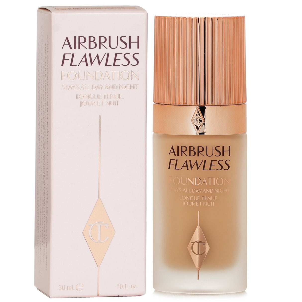 Airbrush Flawless Foundation #5 Neutral by Charlotte Tilbury in 30ml, offers full coverage, waterproof, and hydrating benefits.