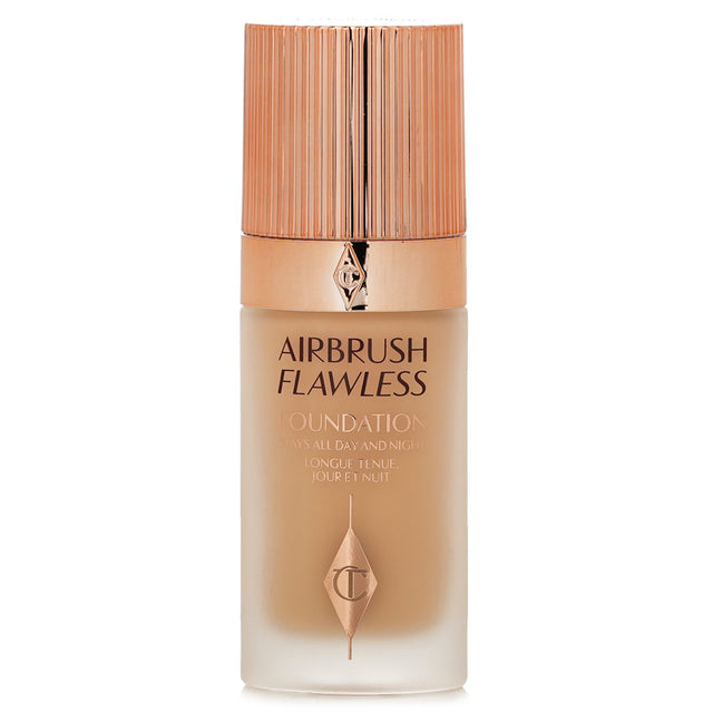 Charlotte Tilbury Airbrush Flawless Foundation #5 Neutral, 30ml; weightless, full-coverage, sweat-proof, and anti-aging formula.