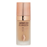 Charlotte Tilbury's Airbrush Flawless Foundation #5 Warm, 30ml, providing full coverage and a flawless matte finish, sweat-proof and hydrating.