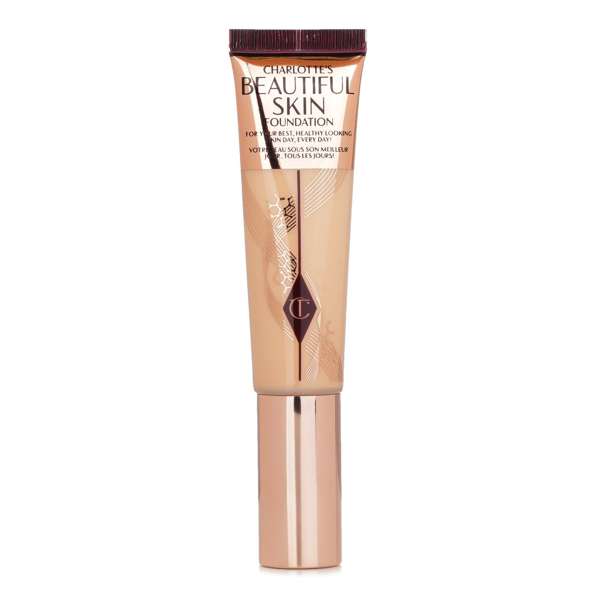 Charlotte's Beautiful Skin Foundation in #2 Warm, hydrating medium-coverage for a radiant and even-toned complexion.