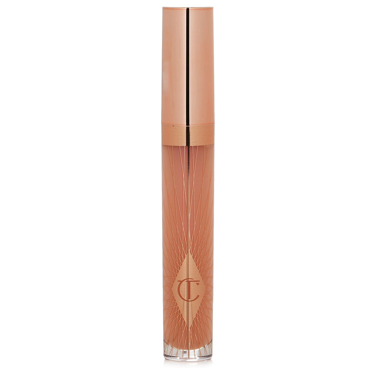 High-shine milky pink lip gloss with collagen, coconut oil, and peppermint for plump, hydrated, and fuller-looking lips.