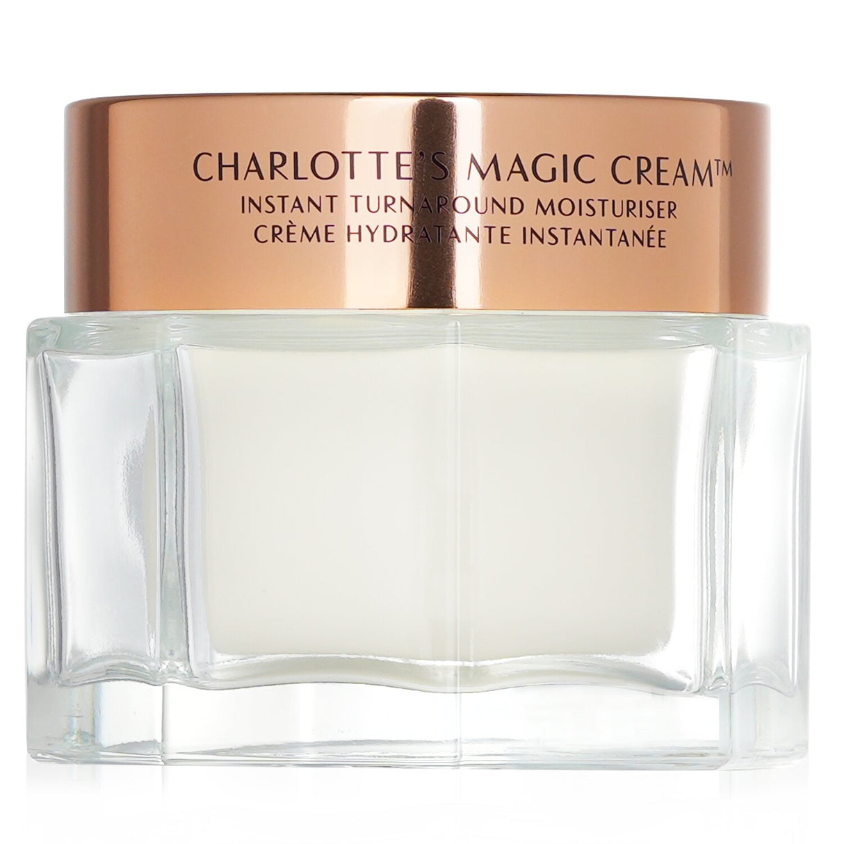 Charlotte Tilbury's Magic Cream SPF 15 in 50ml rejuvenates skin with peptides, oils, and hydration for a youthful glow.