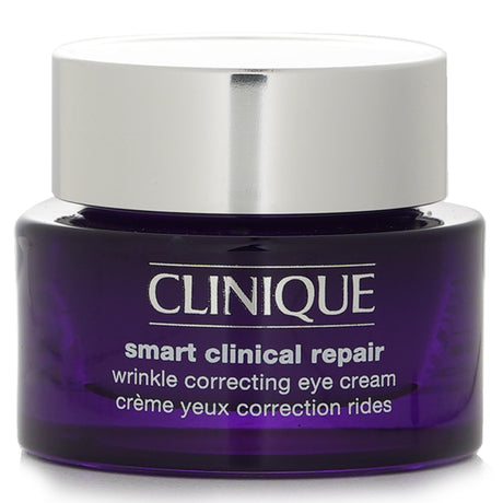 Clinique Smart Clinical Repair Eye Cream in a 15ml jar, designed to reduce fine lines and hydrate the delicate eye area.