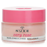 Nuxe Very Rose Lip Balm in 15g, enriched with rose oil and shea butter for soft, hydrated lips with a delicate rosy sheen.