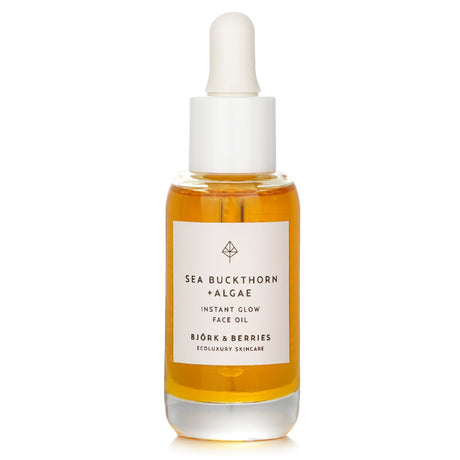 Luxurious vegan face oil with Sea Buckthorn and Algae for hydration, glow, and elasticity, ideal for dry to normal skin.