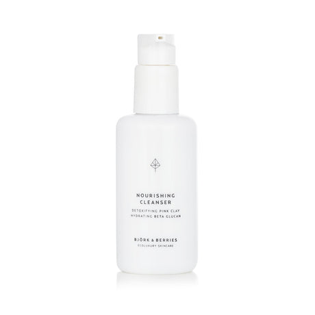 Gentle gel cleanser with 97.5% natural ingredients for radiant, firm skin; vegan, cruelty-free, and suitable for all skin types.