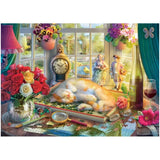 Cat Napping Cat in the Holdson Jigsaw Puzzle