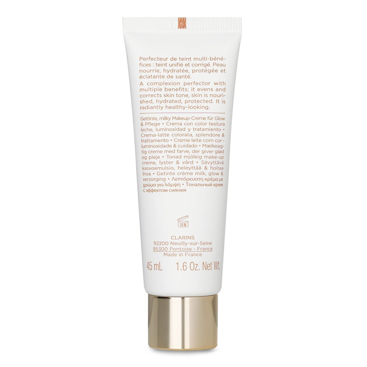 Clarins Milky Boost Cream #06 in 45ml, a hydrating BB cream with Peach Milk for a radiant, even complexion.