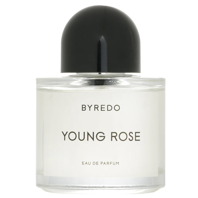 Byredo Young Rose Eau De Parfum Spray in 100ml, featuring floral and musky notes, ideal for daytime and warmer seasons.