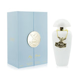 Amber floral eau de parfum in an opalescent bottle, inspired by pearls and feminine grace, perfect for all occasions.