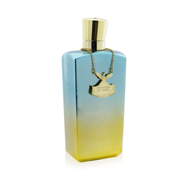 Bottle of The Merchant Of Venice La Fenice Pour Homme Eau De Parfum, a floral citrus fragrance for men in a light-blue design.