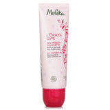 Melvita L'Or Rose Icy Refining Gel in a 100ml tube, featuring a fresh bead applicator for a soothing body treatment.