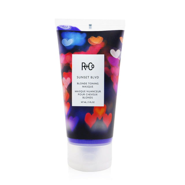 R+Co Sunset Blvd Blonde Toning Masque in a 147ml tube, perfect for nourishing blonde and silver hair while neutralizing yellow tones.