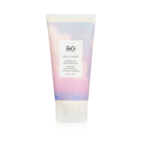 R+Co On a Cloud Baobab Oil Repair Masque - 147ml, a creamy, protein-rich treatment for restoring damaged hair with natural oils.