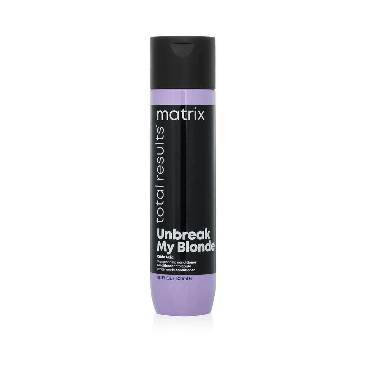 Matrix Total Results Unbreak My Blonde Conditioner in a 300ml bottle, designed to strengthen and revive damaged blonde hair.