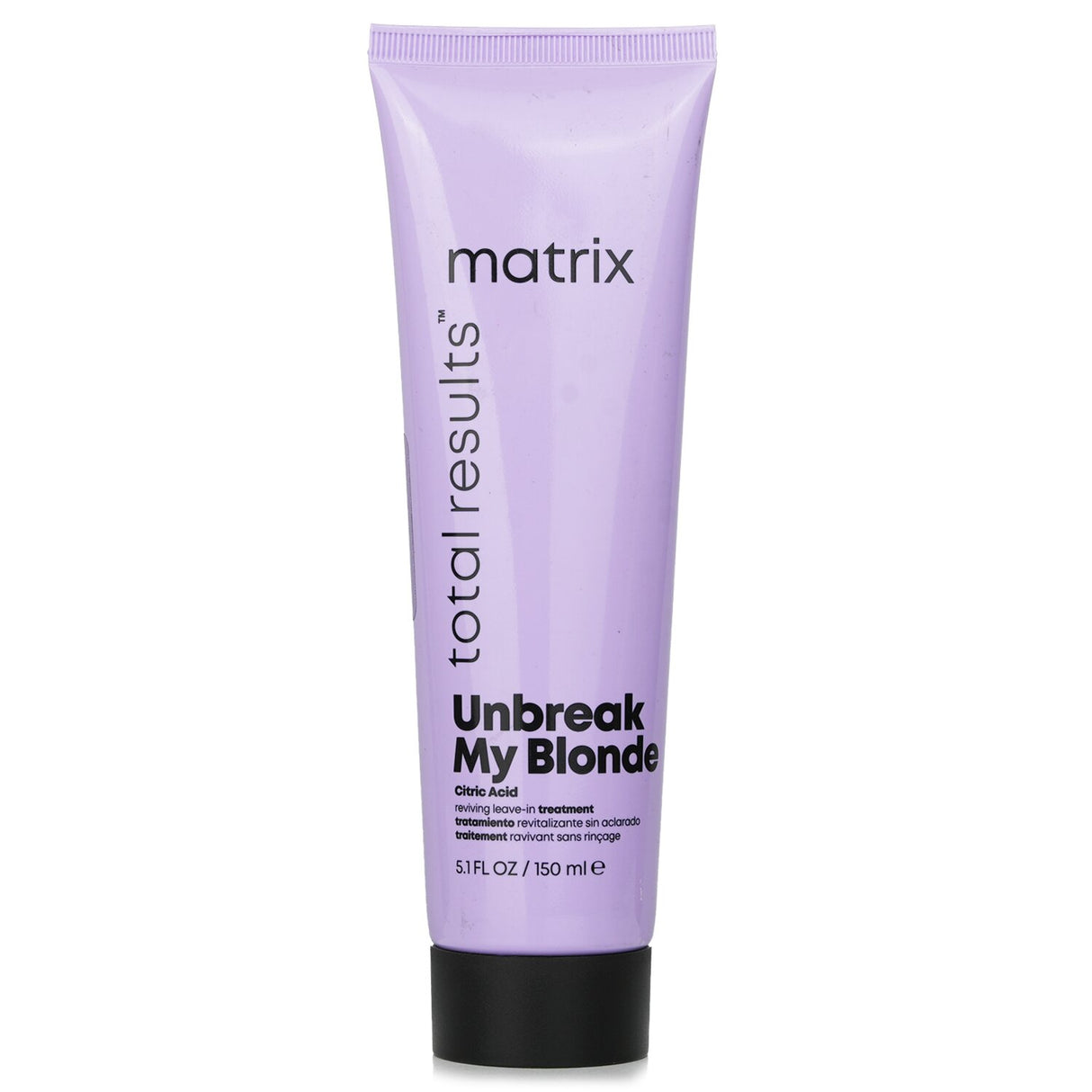 Leave-in treatment for blonde hair, enriched with citric acid for strength, softness, and hydration without weight.