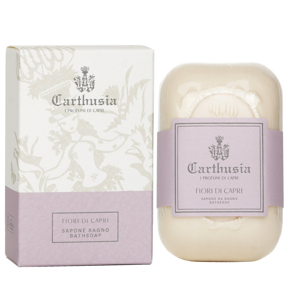 Luxurious Fiori Di Capri bath soap, 125g, with floral fragrance and creamy lather; gentle cleansing for skin delight.