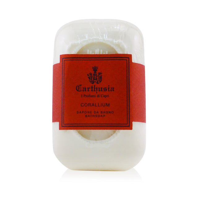 Luxurious 125g Carthusia Corallium bath soap with creamy lather, citrus-woody scent, and natural ingredients for soft, fresh skin.