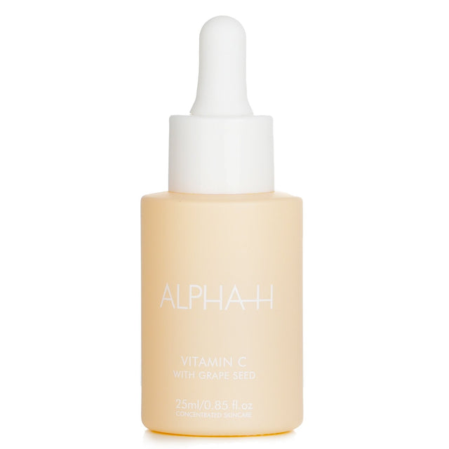 Alpha-H Vitamin C serum with Grape Seed, 25ml, enhancing skin radiance, hydration, and collagen support for all skin types.