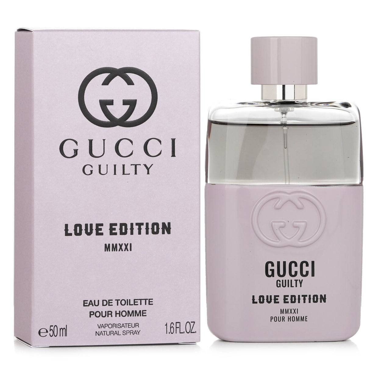 Gucci Guilty Love Edition Eau De Toilette, 50ml, features lavender, lemon, orange blossom, cedarwood, and patchouli notes.