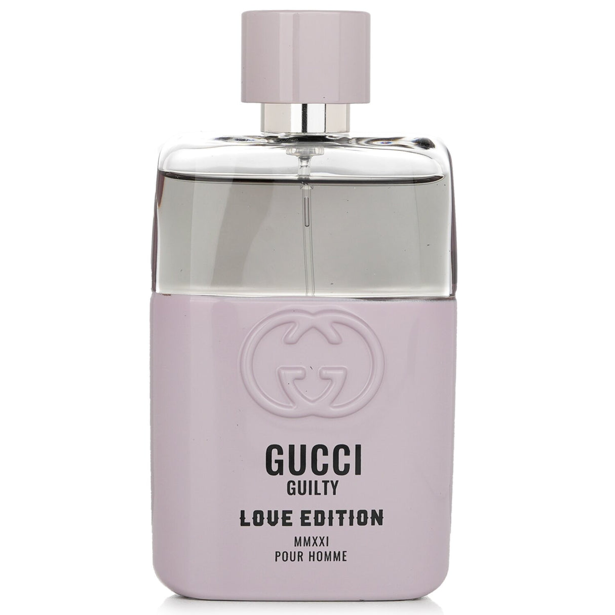 Gucci Guilty Love Edition MMXXI Eau De Toilette Spray in a 50ml bottle, featuring fresh lavender, lemon, and woody cedarwood notes.