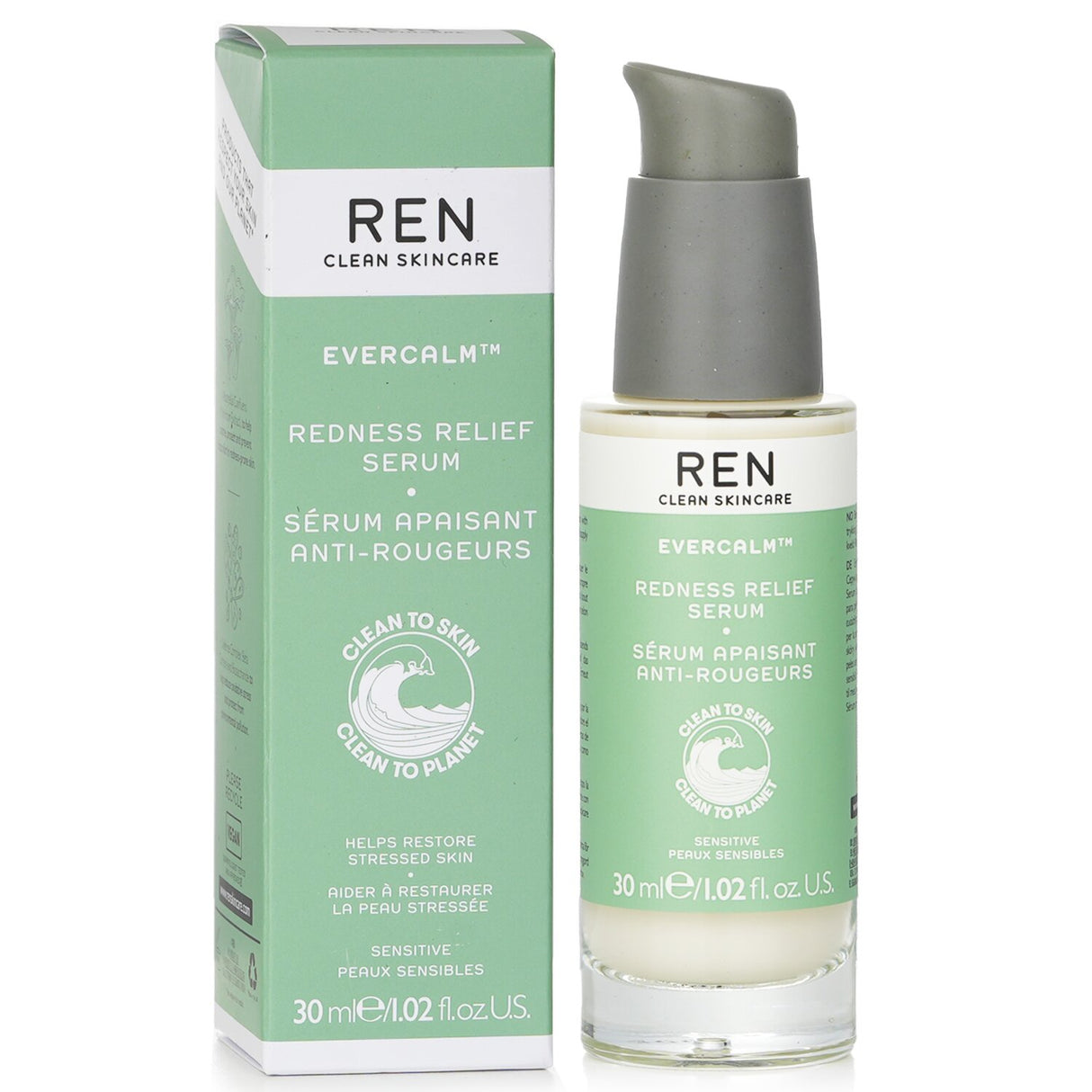 Ren - Evercalm Redness Relief Serum (For Sensitive Skin)  - 30ml/1.02oz