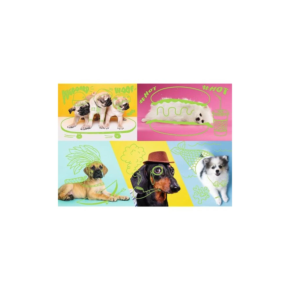 Puzzle - Trefl Park - Neon Colour Line Dogs 1000Pc