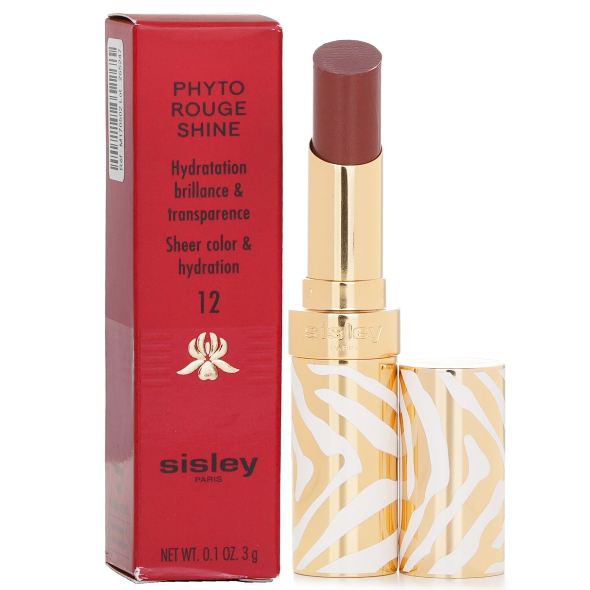 Sisley - Phyto Rouge Shine Hydrating Glossy Lipstick - # 12 Sheer Cocoa  - 3g/0.