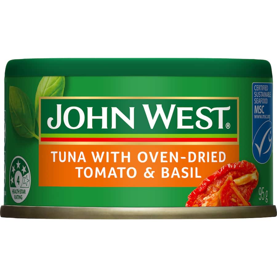 John West Tuna Oven Dried Tomato & Basil Tear tab can 95g