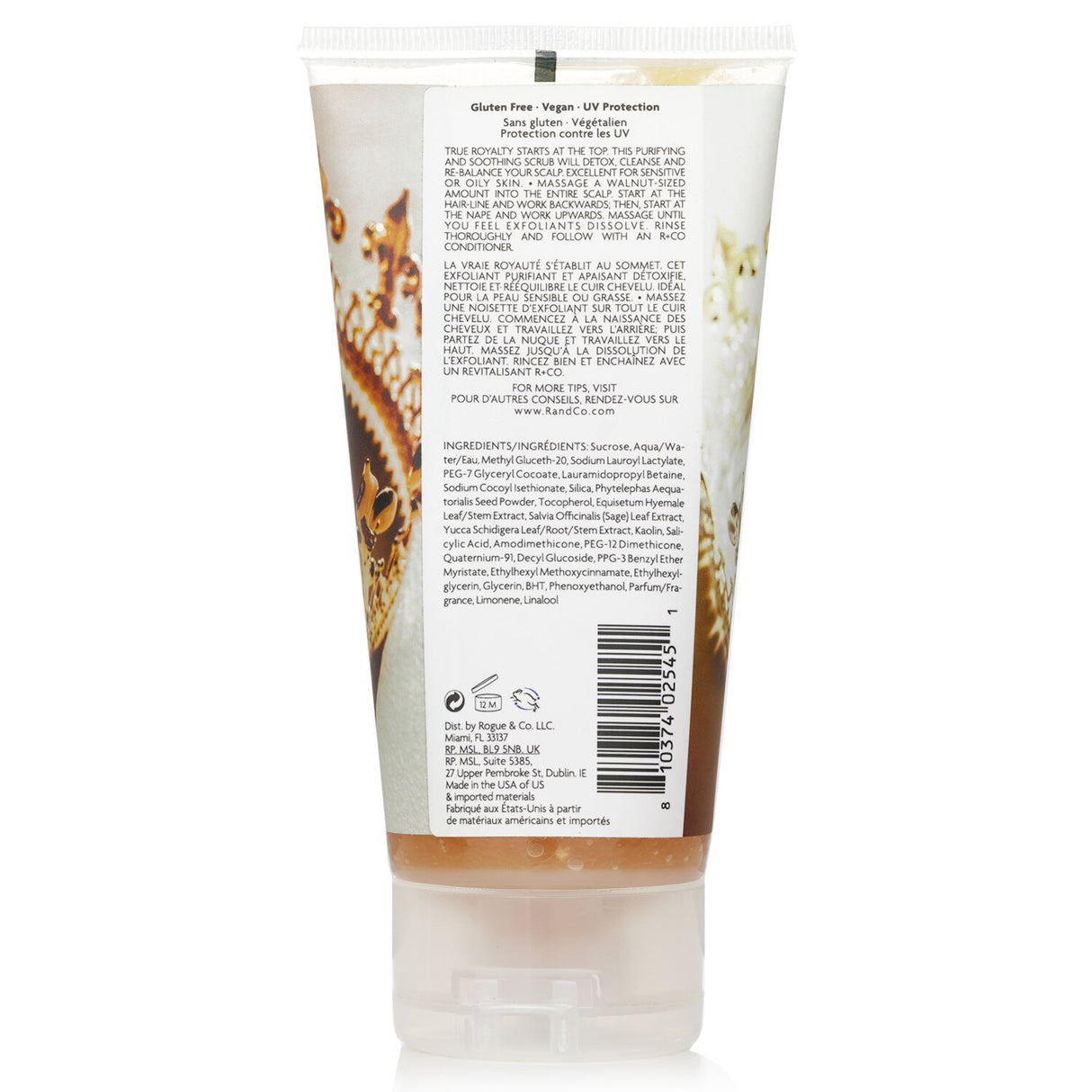 R+Co Crown Scalp Scrub exfoliates, purifies, and revitalizes the scalp with Salicylic Acid and natural ingredients.