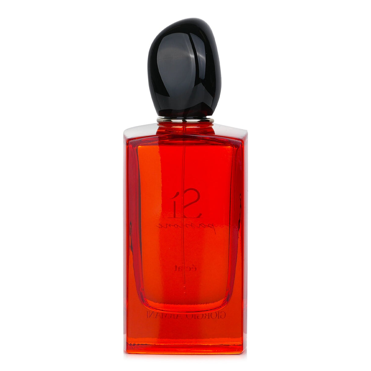 Ruby-red bottle of Giorgio Armani - Si Passione Eclat Eau De Parfum, a floral fruity scent for women, 100ml/3.4oz.