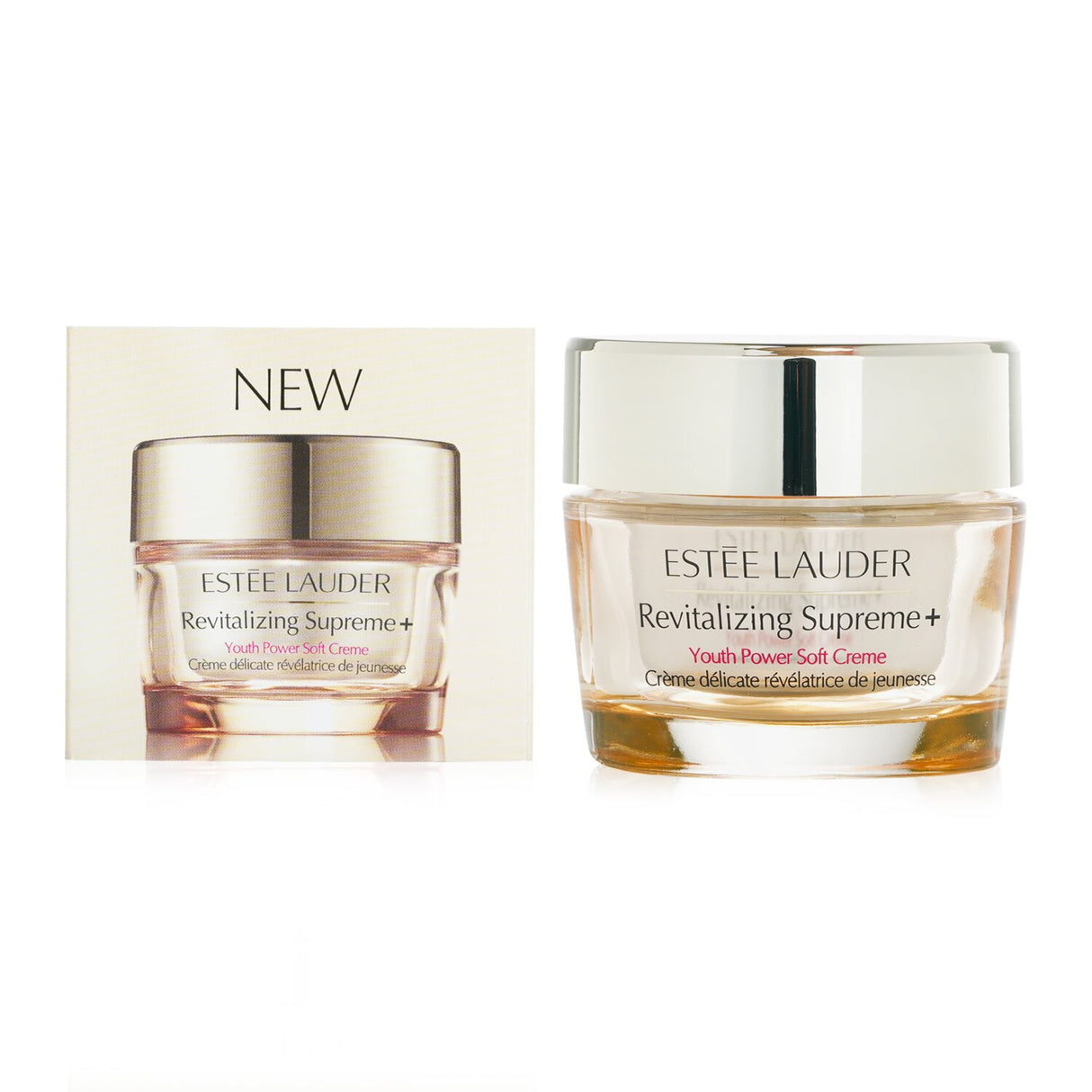 Estee Lauder Revitalizing Supreme + Youth Power Soft Creme in a 75ml jar, infused with hibiscus and moringa for youthful, radiant skin.