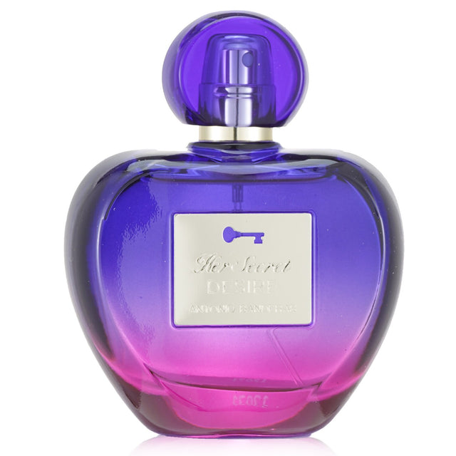 Antonio Banderas Her Secret Desire Eau De Toilette Spray, a floral fruity gourmand fragrance for sophisticated women, 80ml.