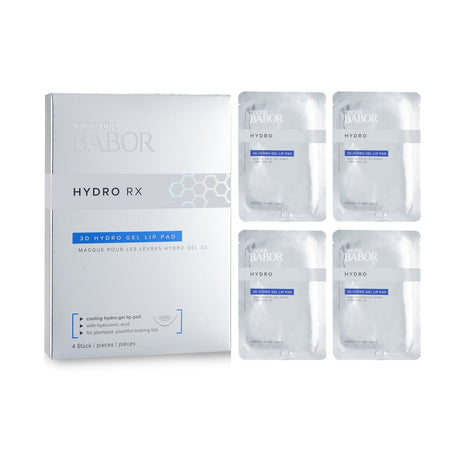 Cooling 3D hydro-gel lip pads with Hyaluronic Acid and Brown Algae Extract for hydrated, plump, and youthful lips.