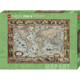Puzzle - Heye - Zigic; Map Art, Willem Blaeu World 1500pc